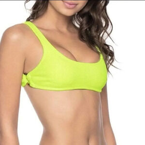 Pilyq Sz D Women's Ring Side Halter Bikini Top